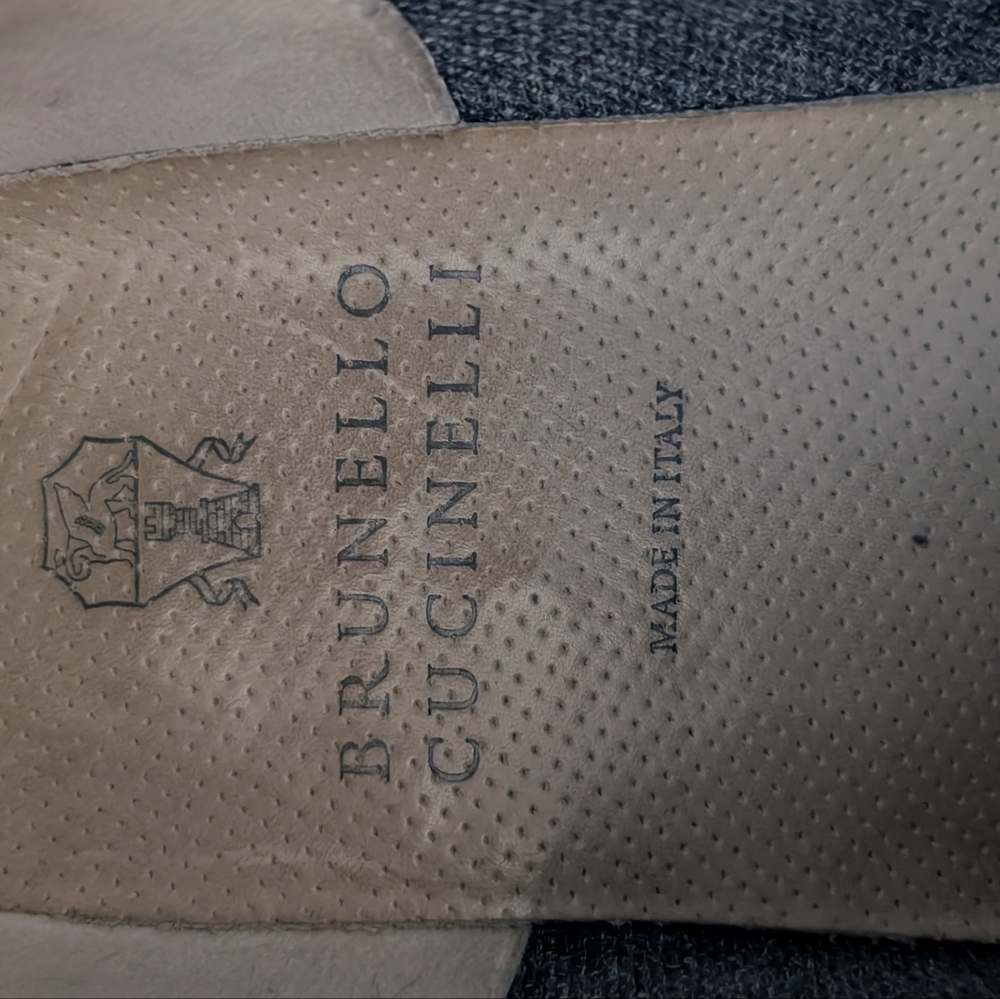 Brunello Cucinelli Blue Melange Knit Runners 45 - Picture 7 of 10